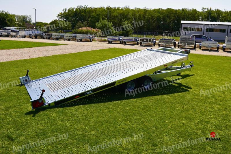 Új prémium - billenős autószállító utánfutó (470x200cm - 3000kg) - akciósan bruttó 2.745.000 Ft