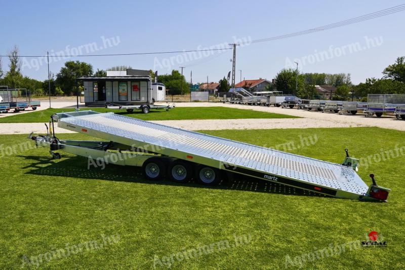 Új prémium - billenős autószállító utánfutó (570x209cm - 3500kg) - akciósan bruttó 3.190.000 Ft