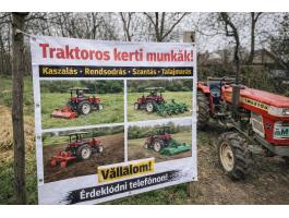 Kerti munkák Kistraktorral