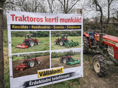 Kerti munkák kistraktorral Móron