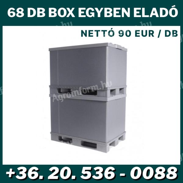 Összecsukható műanyag láda 80x120x85, 68 db egyben eladó