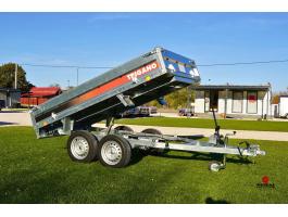 Új billenős - kézi pumpás - alsókerekes utánfutó (253x147cm -750kg) most 1.290.000 Ft helyett bruttó 1.159.000 Ft