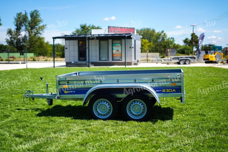 Új 2 tengelyes utánfutó (230x130cm - 750kg) most 569.000 Ft helyett bruttó 539.000 Ft