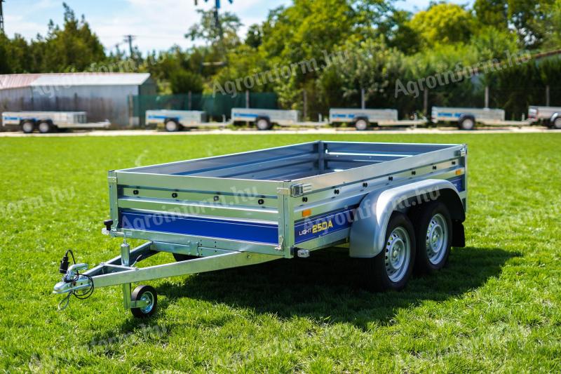 Új 2 tengelyes utánfutó (250x135cm - 750kg) most 599.000 Ft helyett bruttó 569.000 Ft