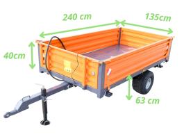 Pótkocsi 1,5 t 135x240x40 billenős Geograss