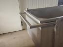 Rozsdamentes (inox) lékinyerő kád 1200 literes, kifolyóval eladó