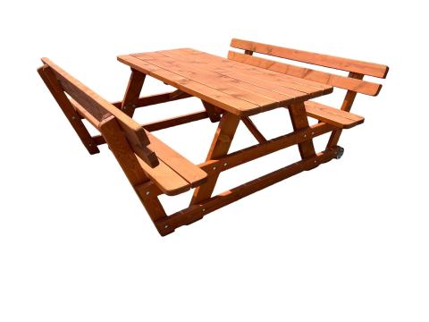 Háttámlás piknik kerti bútor