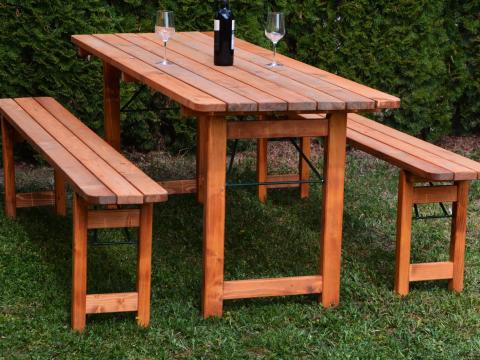 Új minőségi sörpad garnitúra fa lábakkal