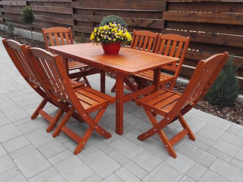 Akciós összecsukható, 6 személyes teraszbútor