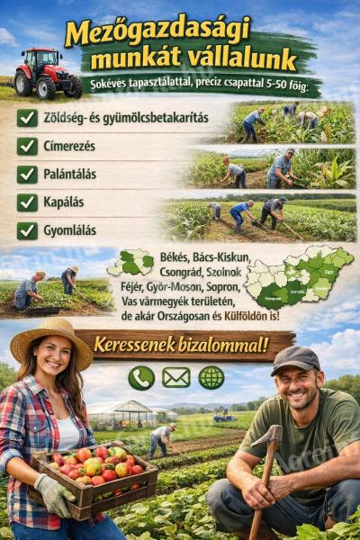 Mezőgazdasági munkákat vállalunk