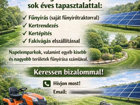 Fűnyírást és kertészeti munkákat vállalunk országosan