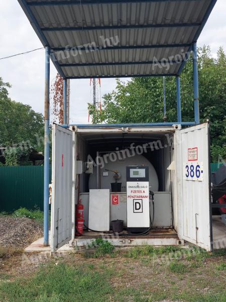 Mobil gázolajkút 10 000 literes tartállyal, előtetővel