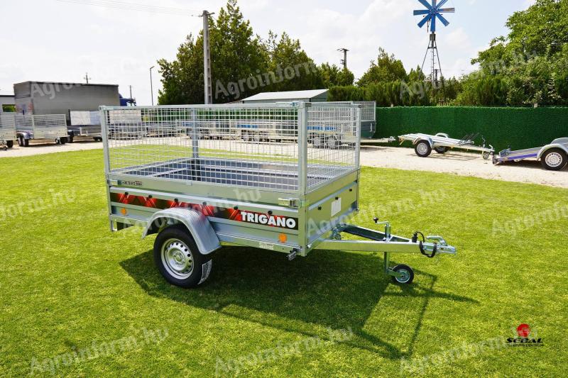 Új billenős utánfutó (205x132cm) rácsos magasítóval - most akciósan 578.000 Ft