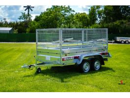 Új erősített utánfutó (253x134cm) rácsos magasítóval - akciósan bruttó 848.000 Ft