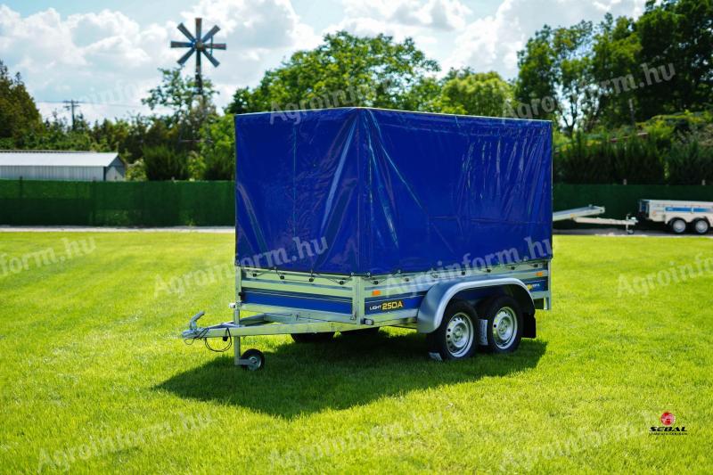 Új 2 tengelyes utánfutó (250x135cm) ponyva szettel akciósan bruttó 768.000 Ft