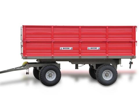 Bicchi B kéttengelyes pótkocsi,  légfékkel,  10-től 18 t össztömegig