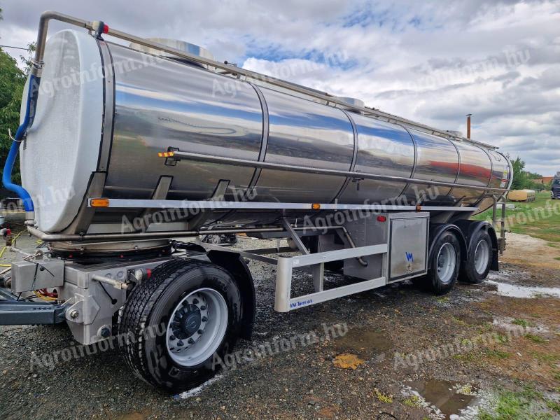 Saválló tartálykocsi 19000l, nitrosol tartály, tej szállító tartálykocsi, saválló tartály