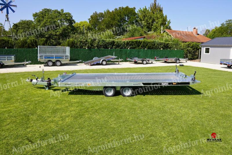 Új billenős autószállító utánfutó (470x200cm - 2700kg) akciósan bruttó 2.490.000 Ft