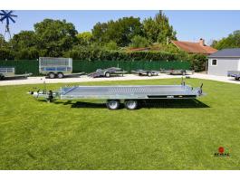 Új billenős autószállító utánfutó (470x200cm - 2700kg) akciósan bruttó 2.490.000 Ft