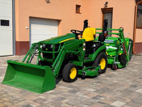 ÚJ John Deere 1026R kompakt traktor 120R homlokrakodóval mulcsozóval ÚJ John Deere 1026R kompakt traktor 120R homlokrakodóval mulcsozóval
