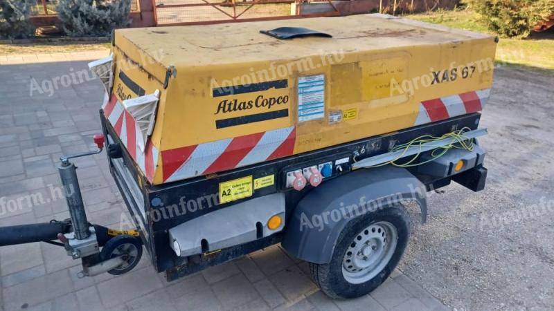 Atlas Copco XAS 67 típusú kompresszor + 6 KW-os agregátor