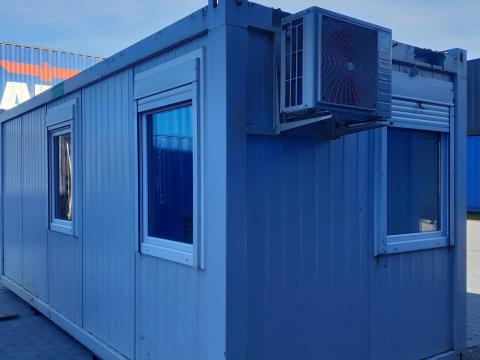 Használt irodakonténer klímával és szaniterhelyiséggel