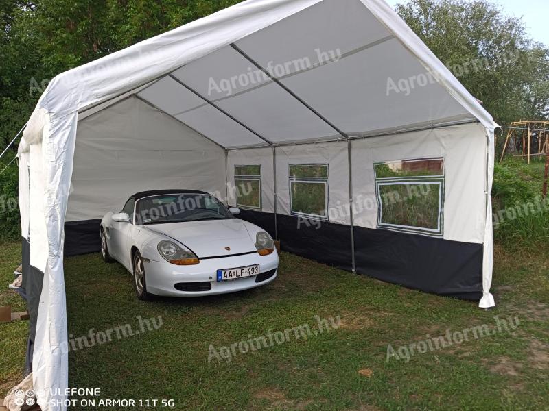 Ponyvagarázs, sátorgarázs új, bontatlan csomagolásban, két méretben: 3x6 és 4x6 méteres kivitelben