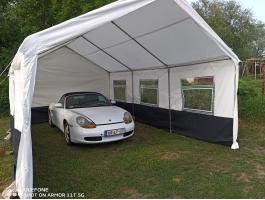 Ponyvagarázs, sátorgarázs új, bontatlan csomagolásban, két méretben: 3x6 és 4x6 méteres kivitelben