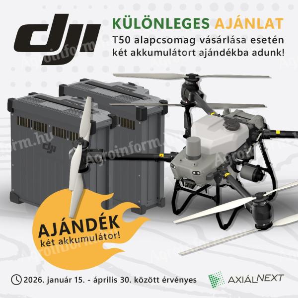 DJI AGRAS T50 kijuttató drón 2 db ajándék akkumulátorral