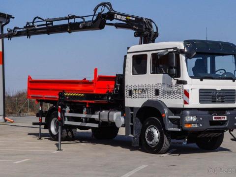 MAN TGM 18.240 4x4 háromoldalra billenőplatós darugémes teherautó