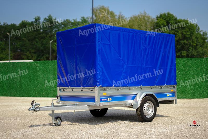 Új billenős utánfutó (250x135cm) - ponyva szettel - akciósan bruttó 668.000 Ft