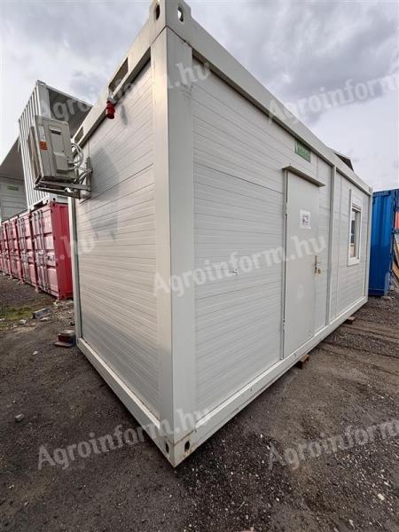 20' extra magas használt iroda konténer klímával, pénztárablakkal