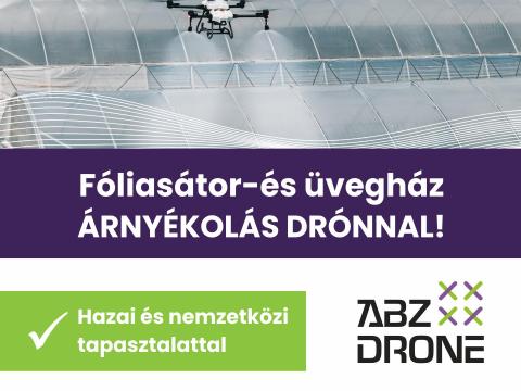 Üvegház és fóliasátor árnyékoló festés drónnal