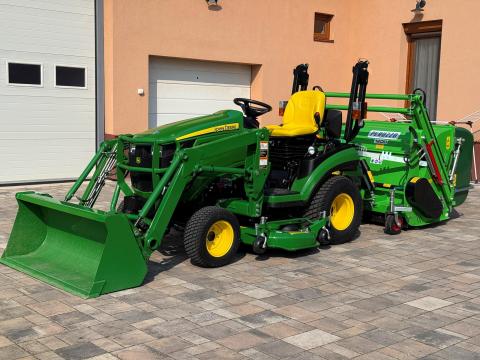 ÚJ John Deere 1026R kompakt traktor 120R homlokrakodóval mulcsozóval