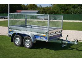 Új 2 tengelyes utánfutó (230x130cm) rácsos magasítóval most 738.000 Ft helyett bruttó 708.000 Ft