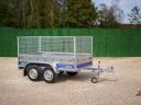 Új 2 tengelyes utánfutó (230x130cm) rácsos magasítóval most 738.000 Ft helyett bruttó 708.000 Ft