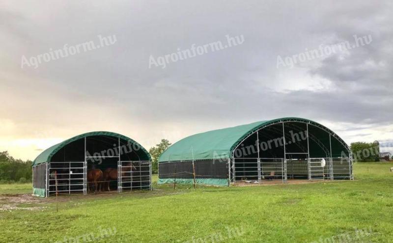 Állattartó sátor dupla vasalattal (12 × 12 × 5 m)