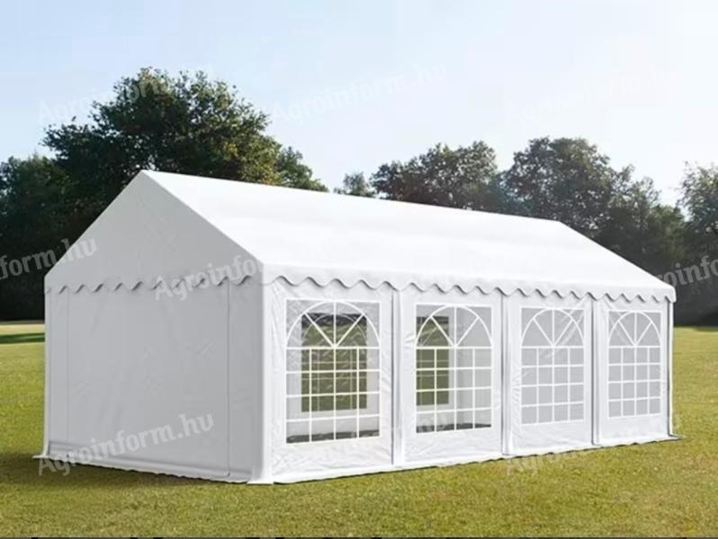 Parti sátor,  3x8m,  PVC ponyva,  fehér