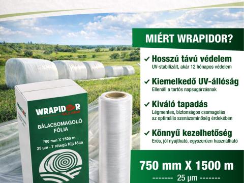 Megérkezett! Újdonság a Wrapidor termékcsaládban – bálacsomagoló fólia. Miért fizetnél többet, ha ez is tökéletes? Próbáld ki