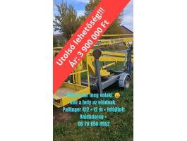 Egyszeri ajánlat: Bison Palfinger K12 utánfutóra szerelt kosaras emelőgép felújított állapotban