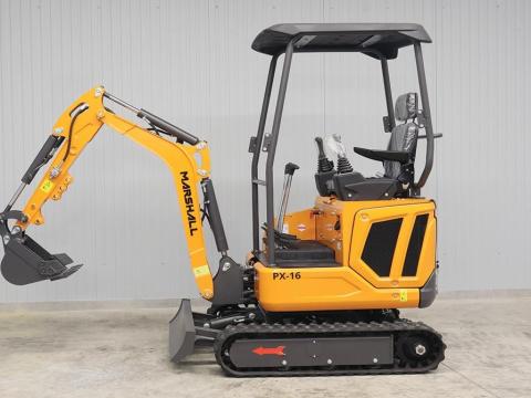 Mini kotró Marshall PX-16 – üzemi súly 1600 kg, erő, megbízhatóság, kiváló ár-érték arány