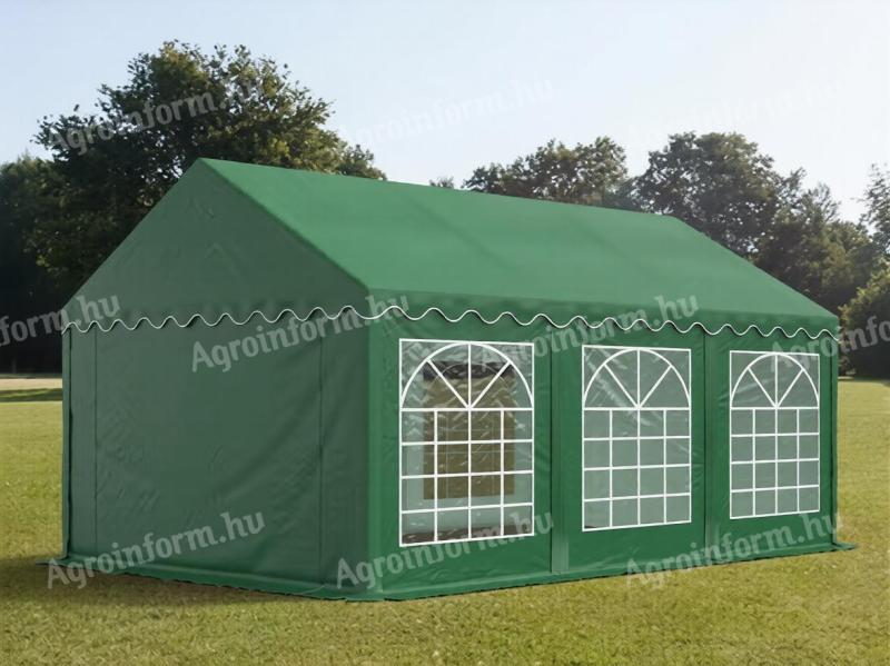 Parti sátor,  4x6m,  PVC ponyva,  sötét zöld