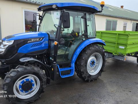 Eladó Solis 50 Standard traktor Labin PV 3000 pótkocsival Eladó Solis 50 Standard traktor Labin PV 3000 pótkocsival