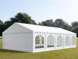 Parti sátor,  5x10m,  PVC ponyva,  fehér,  padlókerettel