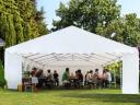 Parti sátor,  5x10m,  PVC ponyva,  fehér,  padlókerettel