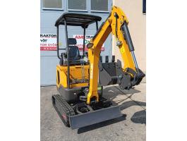 Kubota motoros SDJK JKW16 háromhengeres, vízhűtéses, 1,3 t joystickos, törhető gémes, gumitalpas árokásó, minikotró gyorscserélővel, raktárról