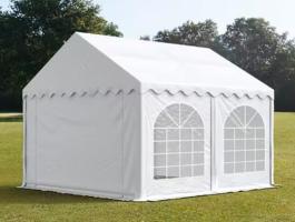 Parti sátor,  4x4m,  PVC ponyva,  fehér,  padlókerettel