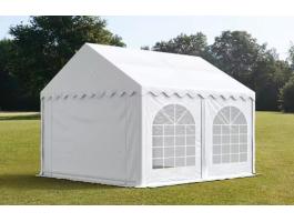 Parti sátor,  4x4m,  PVC ponyva,  fehér,  padlókerettel