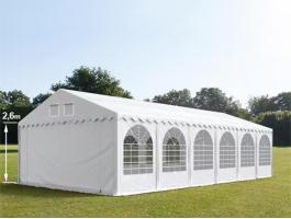 Parti sátor,  6x12m,  PVC ponyva,  fehér,  padlókerettel