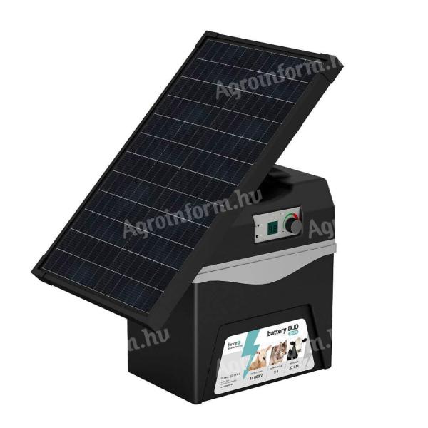 Fencee DUO BD30 hordozható akkumulátoros villanypásztor készülék 30W napelemmel